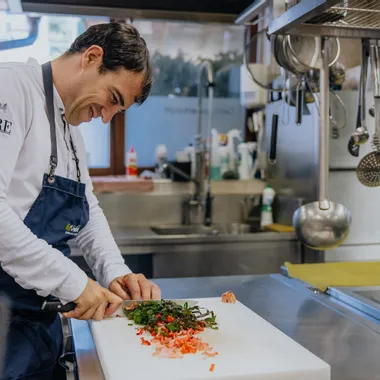 Andreas Herbst in the Riederalm kitchen