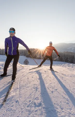 Cross-country skiers in Leogang Saalbach