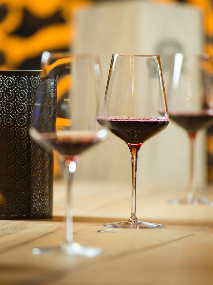 Wine glasses in the Weinblick cellar