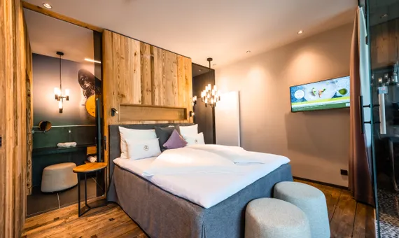 Bett im Luxury Spa Penthouse