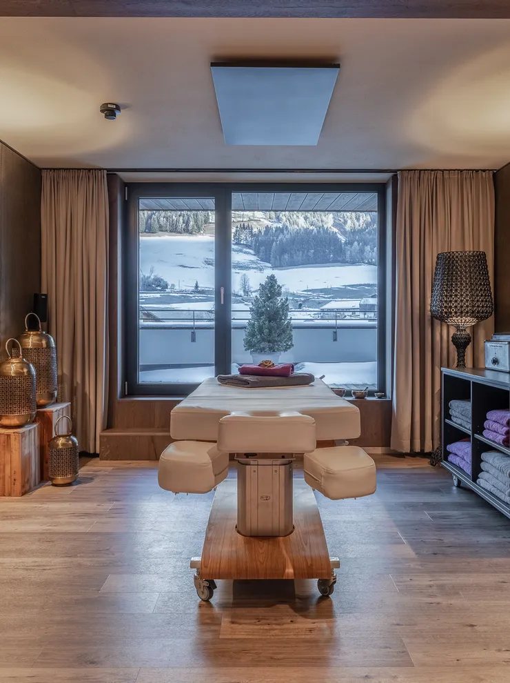 Der Massageraum im Wellnessbereich der Riederalm