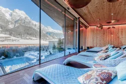 Mountain spa in winter