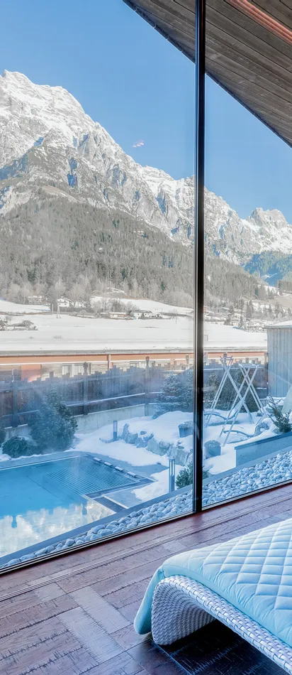 Mountain spa in winter