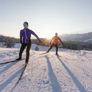 Cross-country skiers in Leogang Saalbach